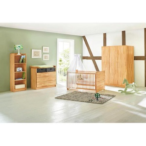 Pinolino Babyzimmer Pinolino Natura, Buche, Holz, 3-teilig, Buche, massiv, 5 Fächer, 3 Schubladen, in verschiedenen Größen erhältlich,zum Juniorbett umbaubar, höhenverstellbar, Sprossen mit Normabstand, Aufbauanleitung im Karton, Lattenrost inklusive,