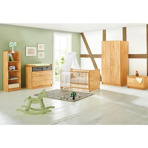 Pinolino Babyzimmer Pinolino Natura, Buche, Holz, Buche, massiv, 5 Fächer, 3 Schubladen, in verschiedenen Größen erhältlich,zum Juniorbett umbaubar, höhenverstellbar, Sprossen mit Normabstand, Aufbauanleitung im Karton, Lattenrost inklusive,