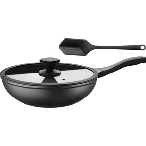 PINTINOX Wok Pro, Aluminium (Set), 3-lagige Antihaftbeschichtung, Induktionsgeeignet, inkl. Woklöffel