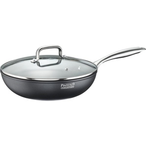 PINTINOX Wok ST1, Aluminium, 3-lagige Antihaftbeschichtung, inkl. Glasdeckel, Ø 28 cm, Induktion