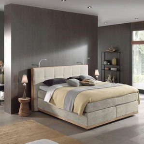 Places of Style Boxspringbett Vinton, aus Eiche, mit LED-Beleuchtung, verschiedene Härtegrade (auch H4)