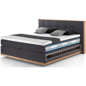 Places of Style Boxspringbett Vinton, aus Eiche, mit LED-Beleuchtung, verschiedene Härtegrade (auch H4)