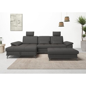 Places of Style Ecksofa Costello L-Form, mit Sitztiefenverstellung, Armteilverstellung und, 3 Nierenkissen, optional Bettfunktion und Bettkasten