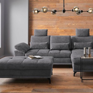 Places of Style Ecksofa Costello L-Form, mit Sitztiefenverstellung, Armteilverstellung und, 3 Nierenkissen, optional Bettfunktion und Bettkasten