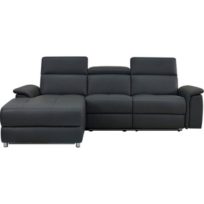 Places of Style Ecksofa Pareli, L-Form, 259cm,m. Recamiere, Echtleder, Kunstleder, Webstoff, man. o. elektr. Relaxfunktion, USB/Kopfteilverstellg u. LED