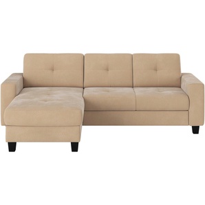 Places of Style Ecksofa Varese, Kreuznaht in beige