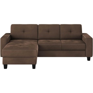 Places of Style Ecksofa Varese, Kreuznaht in beige