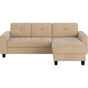 Places of Style Ecksofa Varese, Kreuznaht in beige