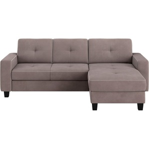 Places of Style Ecksofa Varese, Kreuznaht in beige