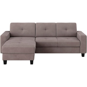 Places of Style Ecksofa Varese, Kreuznaht in beige