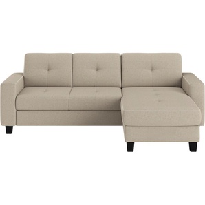 Places of Style Ecksofa Varese, Kreuznaht in beige