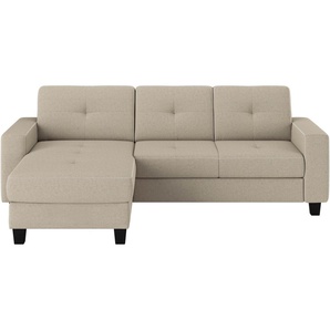 Places of Style Ecksofa Varese, Kreuznaht in beige