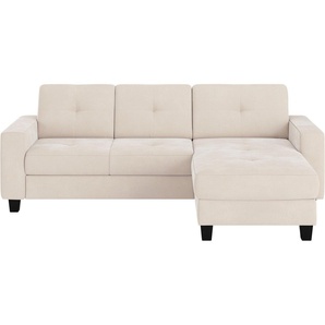 Places of Style Ecksofa Varese, Kreuznaht in beige