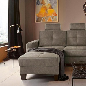 Places of Style Ecksofa Varese L-Form, Recamiere wahlweise mit elektrischer Relaxfunktion, 2-Sitzer-Element