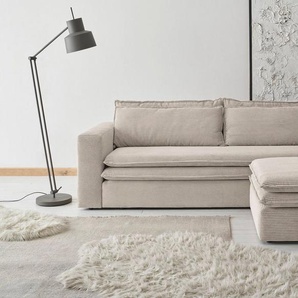 Places of Style Sitzgruppe PIAGGE, (2-tlg), 3-Sitzer-Sofa mit Bettfunktion und Loveseat-Hocker im Set