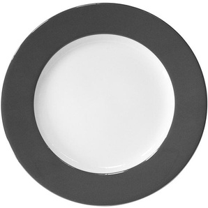 Platzteller FINK Moments Untersetzer grau (grau, weiß) Teller Ø 30 cm, Porzellan mit Platinumrand