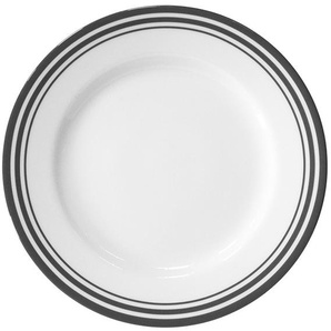 Platzteller FINK Moments Untersetzer grau (grau, weiß) Teller Ø 30 cm, Porzellan mit Streifen