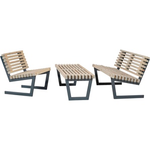 PLUS Gartenlounge-Set »Siesta« Loungeset 1, (3-tlg), bestehend aus: Sofa, Stuhl und Bank/Tisch