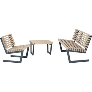 PLUS Gartenlounge-Set »Siesta« Loungeset 2, (3-tlg), bestehend aus: Sofa, Stuhl und Bank/Tisch