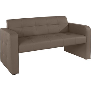 Polsterbank EXXPO - SOFA FASHION Barista Sitzbänke Gr. B/H/T: 162cm x 82cm x 68cm, Lederfaserstoff, 2er Bank, beige (sahara) Frei im Raum stellbar