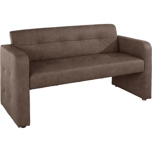 Polsterbank EXXPO - SOFA FASHION Barista Sitzbänke Gr. B/H/T: 162cm x 82cm x 68cm, Luxus-Microfaser, 2er Bank, braun Frei im Raum stellbar