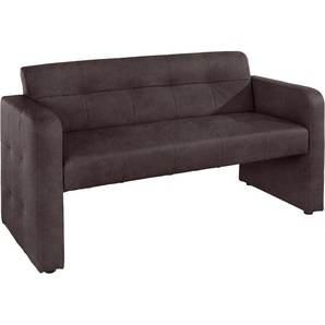 Polsterbank EXXPO - SOFA FASHION Barista Sitzbänke Gr. B/H/T: 162cm x 82cm x 68cm, Luxus-Microfaser, 2er Bank, braun (dark brown) Frei im Raum stellbar