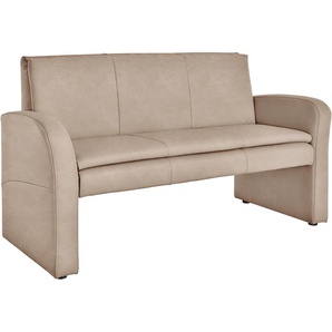 Polsterbank EXXPO - SOFA FASHION Cortado, elegant und zeitlos, bequem Sitzbänke Gr. B/H/T: 162cm x 89cm x 67cm, Luxus-Microfaser, beige hohe Bodenfreiheit, schöne Detailverarbeitung, wahlweise Lederbezug