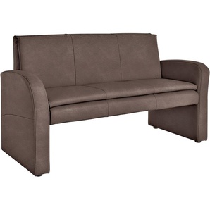 Polsterbank EXXPO - SOFA FASHION Cortado, elegant und zeitlos, bequem Sitzbänke Gr. B/H/T: 162cm x 89cm x 67cm, Luxus-Microfaser, braun hohe Bodenfreiheit, schöne Detailverarbeitung, wahlweise Lederbezug