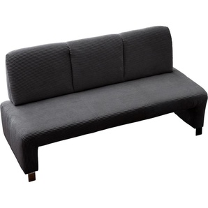 Polsterbank EXXPO - SOFA FASHION Sitzbänke Gr. B/H/T: 182cm x 91cm x 67cm, Cord, grau (anthrazith) hohe Bodenfreiheit, frei im Raum stellbar, hoher Sitzkomfort