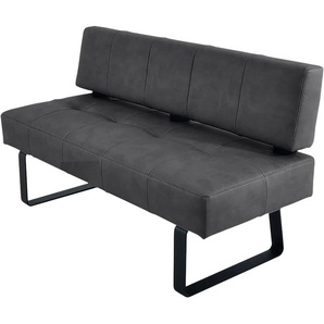 Polsterbank K+W KOMFORT & WOHNEN Spider II Sitzbänke Gr. B/H/T: 160cm x 88cm x 67cm, Microfaser, schwarz (black 81 + schwarz) Sitzsteppung, bequem durch Sandwichbauweise, Metallkufe in