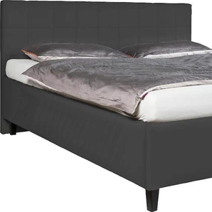 Polsterbett ALINA Pepe, schwarz (schwarz tls 10), B:167cm H:102cm L:212cm, Kunstleder TLS (100% Polyester), Betten, wahlweise mit Matratze und Lattenrost, in diversen Ausführungen