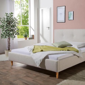 Polsterbett MAINTAL Lonepine, beige (creme, beige), B:193cm H:97cm L:208cm, Betten, Bettseiten zerlegt, ohne Bettkasten