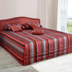 Polsterbett, rot, B:170cm L:210cm, Bezug Bett: Jacquard-Webstoff (100% Polyester), Bonnell-Federkernmatratze: Mischgewebe (51% Polyprophlen, 39% Polyester, 10% Baumwolle), Kaltschaummatratze: Frottee (100% Polyester), Bezug abnehm- und waschbar bis