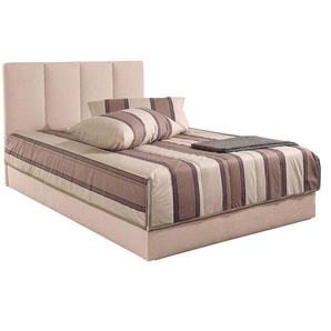 Polsterbett, beige, B:190cm L:210cm, Bezug Bett: Microfaser (100% Polyester), Bonnell-Federkernmatratze: 51% Polypropylen, 39% Polyester und 10% Baumwolle, Kaltschaummatratze: 100% Polyester, Bezug abnehm- und waschbar bis 60u00b0C, WESTFALIA