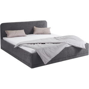 Polsterbett, grau (anthrazit), B:190cm L:210cm, Bezug Bett: wahlweise Microfaser (100% Polyester), Strukturstoff (77% Polyester, 23% Viskose) oder Kunstleder, Bonnell-Federkernmatratze: Mischgewebe (51% Polyprophlen, 39% Polyester, 10% Baumwolle),