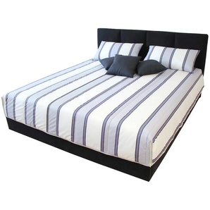 Polsterbett, schwarz, B:210cm L:210cm, Bezug Bett: Microfaser (100% Polyester), Bonnell-Federkernmatratze: 51% Polypropylen, 39% Polyester und 10% Baumwolle, Kaltschaummatratze: 100% Polyester, Bezug abnehm- und waschbar bis 60u00b0C, WESTFALIA