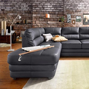 Polstergarnitur COTTA Royale Sitzmöbel-Sets Gr. Lu x us-Kunstleder, ohne Bettfunktion + Ottomane links, braun (espresso) Couchgarnituren Sets bestehend aus Ecksofa & Hocker, optional mit Bettfunktion und -kasten