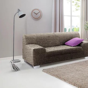 Polstergarnitur DOMO COLLECTION Amando Sitzmöbel-Sets Gr. H/T: 74 cm x 79 cm, Struktur, ohne Funktion, braun (braun, beige) bestehend aus 2er- und 3er-Sofa