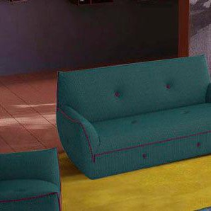 Polstergarnitur EGOITALIANO Yuki, extravagantes Design und höchster Sitzkomfort, tolle Details Sitzmöbel-Sets Gr. H/T: 85 cm x 90 cm, Microfaser, bunt (bosco, fuchsia) Couchgarnituren Sets Set, bestehend aus einem 2,5- und 2-Sitzer, mit innovativen