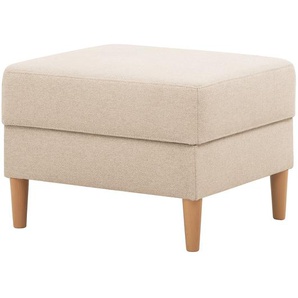 Polsterhocker Kaavi I 66 x 45 x 56cm Beige Webstoff Deran: Creme