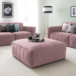 Polsterhocker 92 x 42 x 92cm Pink Samt Ravi: Mauve