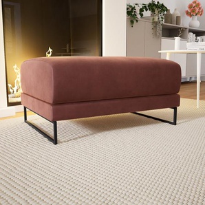 Polsterhocker Samt Altrosa - Eleganter Polsterhocker: Hochwertige Qualität, einzigartiges Design - 80 x 42 x 60 cm, Individuell konfigurierbar