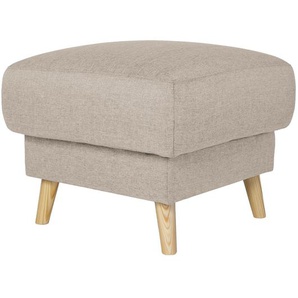 Polsterhocker 60 x 45 x 55cm Beige Webstoff Luba: Cappuccino