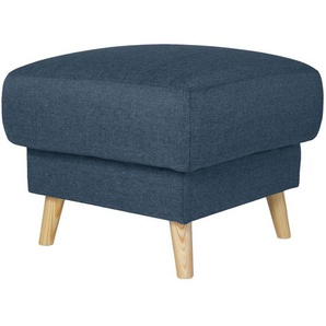 Polsterhocker 60 x 45 x 55cm Blau Webstoff Luba: Jeansblau