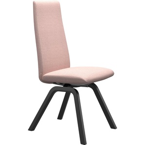 Polsterstuhl STRESSLESS Laurel Stühle Gr. B/H/T: 49cm x 105cm x 60cm, ROHLEDER Stoff Q2 FARON, Vollholz, pink (light q2 faron + schwarz) High Back, Größe M, mit schräggestellten Beinen in Schwarz