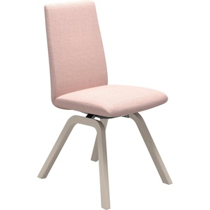 Polsterstuhl STRESSLESS Laurel Stühle Gr. B/H/T: 49cm x 92cm x 59cm, ROHLEDER Stoff Q2 FARON, Vollholz, pink (light q2 faron + eiche gekalkt) Low Back, Größe M, mit schräggestellten Beinen in Eiche gekalkt