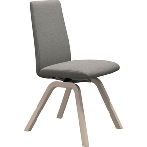 Polsterstuhl STRESSLESS Laurel Stühle Gr. B/H/T: 49cm x 92cm x 59cm, ROHLEDER Stoff Q2 FARON, Vollholz, grau (grey q2 faron + eiche gekalkt) Low Back, Größe M, mit schräggestellten Beinen in Eiche gekalkt