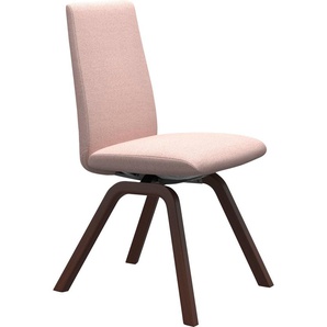 Polsterstuhl STRESSLESS Laurel Stühle Gr. B/H/T: 49cm x 92cm x 59cm, ROHLEDER Stoff Q2 FARON, Vollholz, pink (light q2 faron + walnuss) Low Back, Größe M, mit schräggestellten Beinen in Walnuss