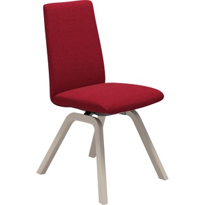 Polsterstuhl STRESSLESS Laurel Stühle Gr. B/H/T: 49cm x 92cm x 59cm, ROHLEDER Stoff Q2 FARON, Vollholz, rot (red q2 faron + eiche gekalkt) Low Back, Größe M, mit schräggestellten Beinen in Eiche gekalkt