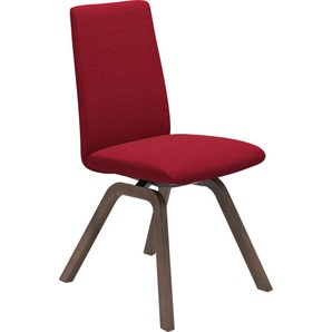 Polsterstuhl STRESSLESS Laurel Stühle Gr. B/H/T: 49cm x 92cm x 59cm, ROHLEDER Stoff Q2 FARON, Vollholz, rot (red q2 faron + walnuss) Low Back, Größe M, mit schräggestellten Beinen in Walnuss